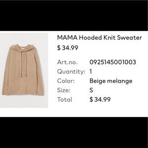 H&M Mama Knit Oversized Sweater NWT!
